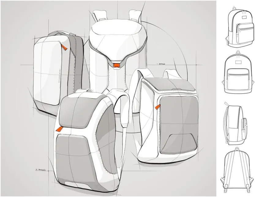 Illustrative example of square backpack
