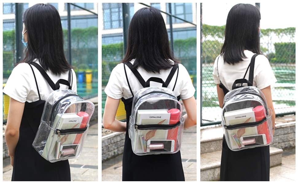 Illustrative example of transparent small backpack