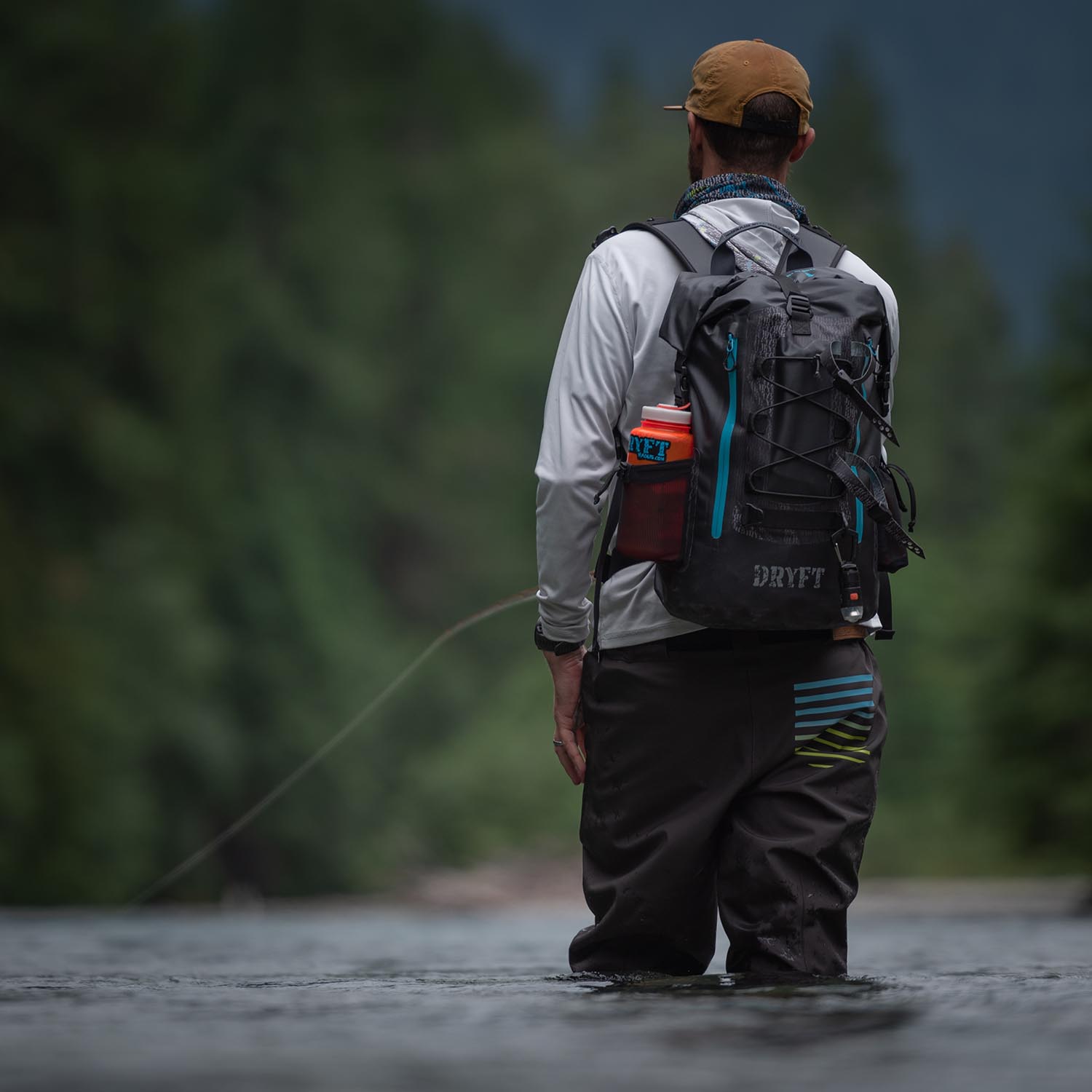Illustrative example of waterproof fishing backpack