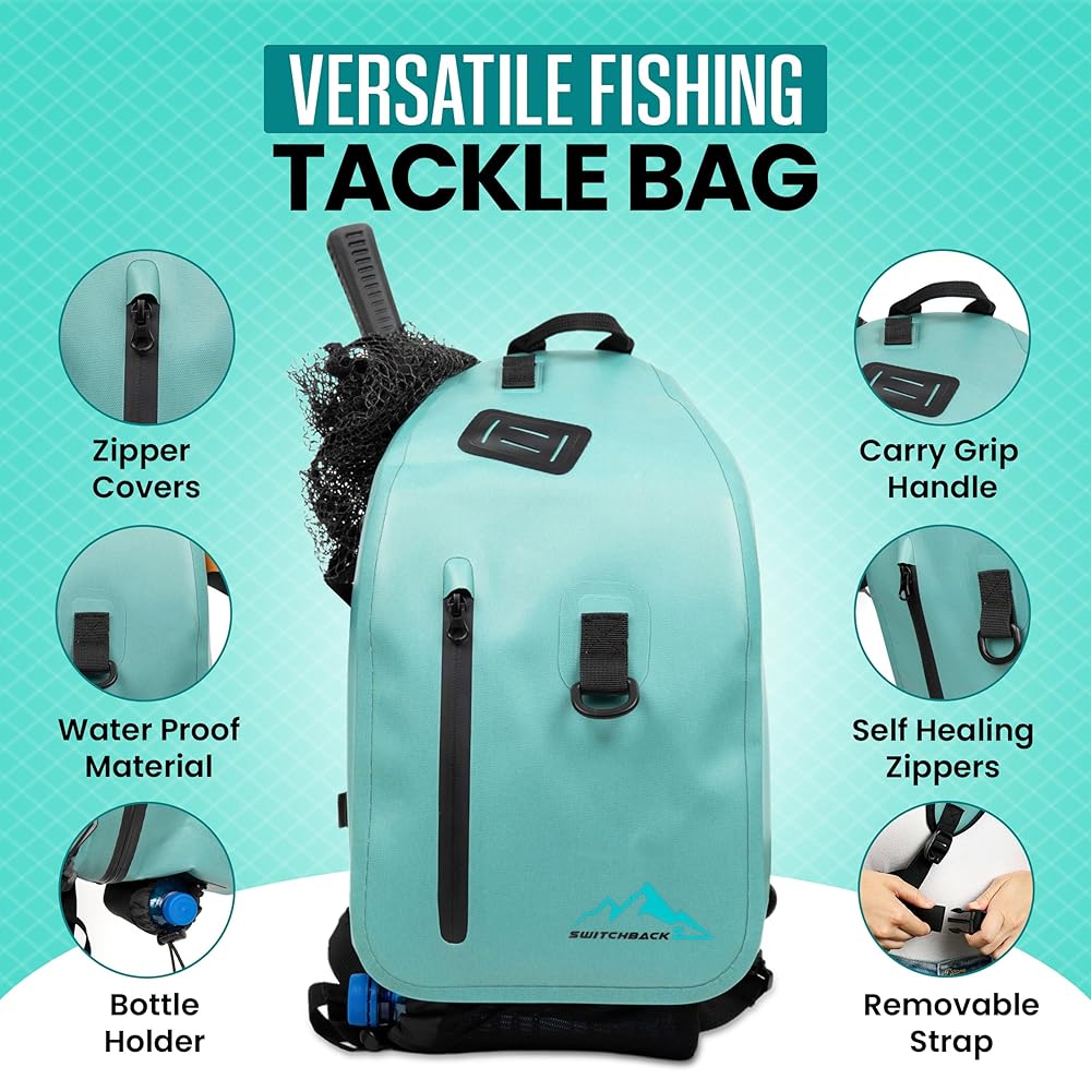 Illustrative example of waterproof fishing backpack
